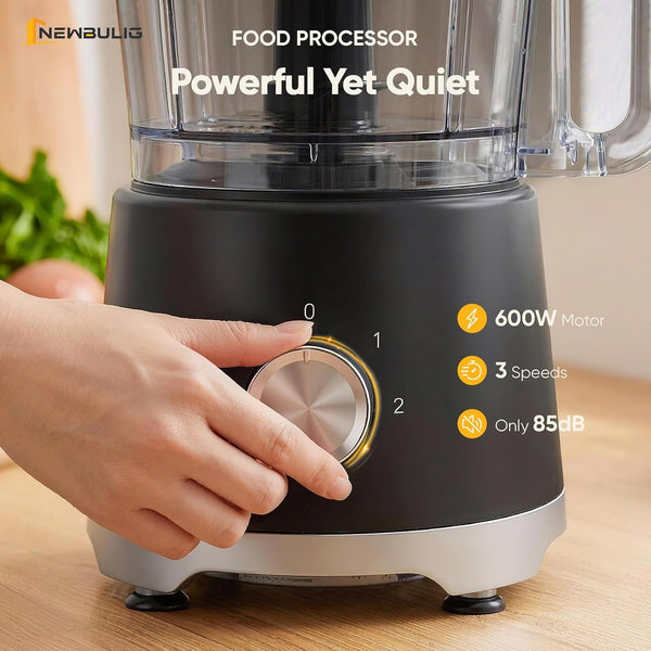 10.5 Cups Food Processor, Versatile Food Processors with 5 Blades, 600W Powerful Meat Grinder for Slicing, Shredding, Chopping, Kneading, Dishwasher Safe, for Meat, Vegetables, Fruit, Dough4
