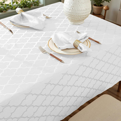 Tablecloth Rectangle, Jacquard, 52" X 70", White4