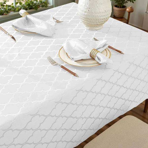 Tablecloth Rectangle, Jacquard, 52" X 70", White4