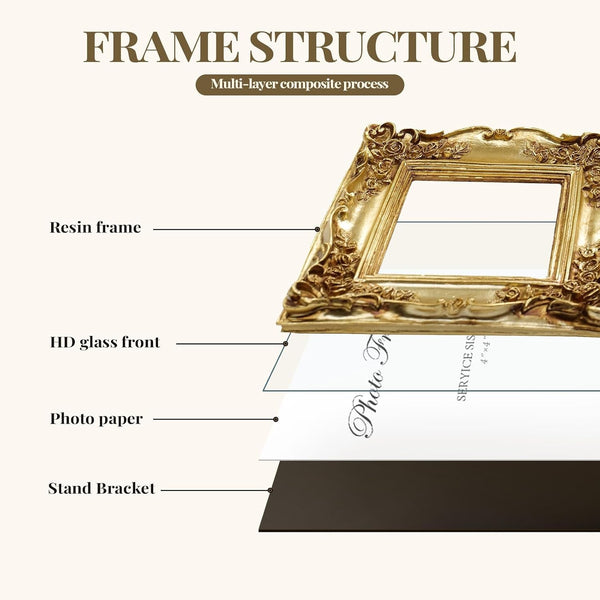 5X5 Gold Picture Frame Square Vintage Ornate Floral Photo Frame6