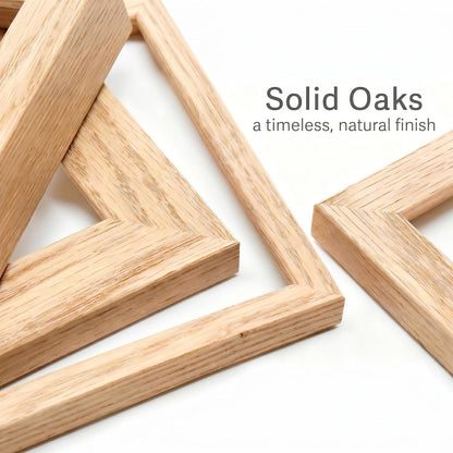 8X10 Picture Frame Set of 3, Natural Oak Wood Frame Matted to 5X7 Photos4