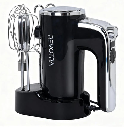Electric Hand Mixer, Handheld Mixer with LCD Display and Storage Base | 5 Speeds & Turbo, One-Button Eject, 2 Beaters, 2 Dough Hooks, 1 Whisks, Kitchen Blender for Eggs, Cream, Dough, Baking1