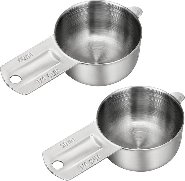 2 Pcs 1/4 Cup Stainless Steel Measuring Cup 60Ml | 2Oz | 60 Cc1