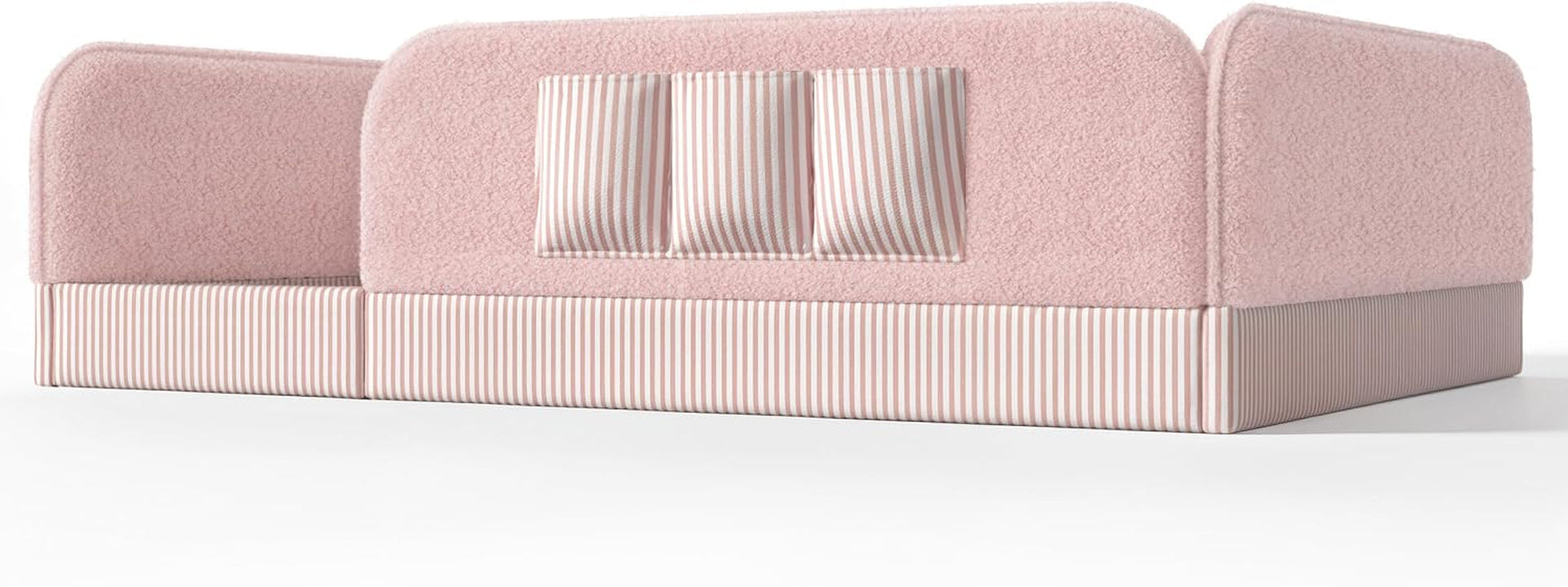 queen-upholstered-floor-bed-with-slats-and-guardrail-side-storage-pocket-teddy-pink