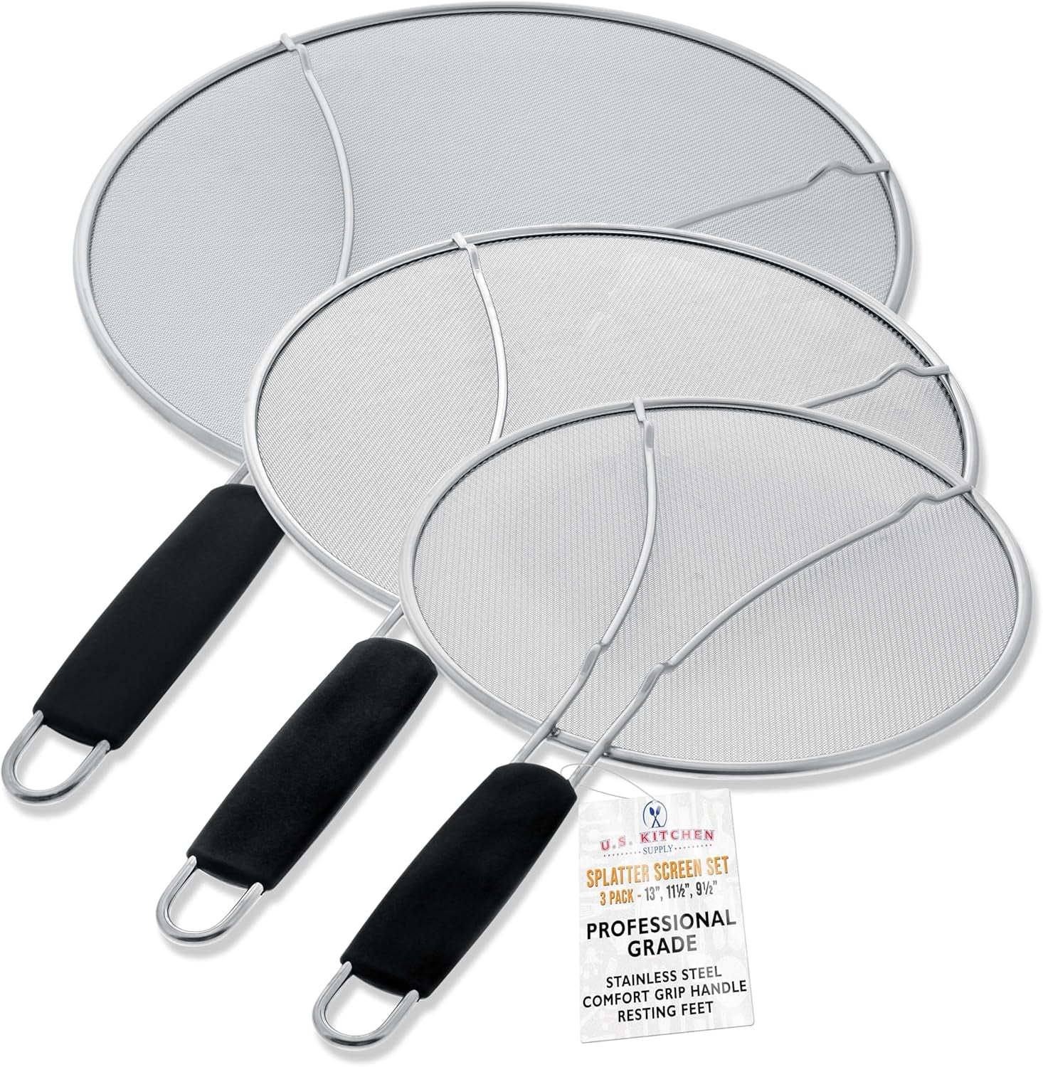 3-piece-stainless-steel-splatter-guard-set-13-11-5-9-5-fine-mesh-cover-grease-oil-splatter-screen-for-frying-pan-cooking-pots-with-resting-feet-comfort-grip-handles