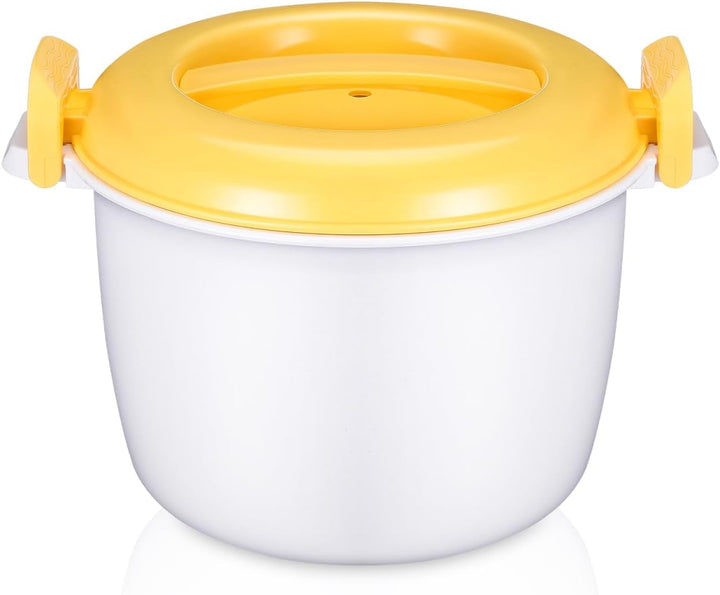 Microwave Rice Cooker 4-Cup Rice Container for Microwave Food Grade Cooker for Soup Pasta Oatmeal Stews Vegetables 7.08 X 7.08 X 5.90 In