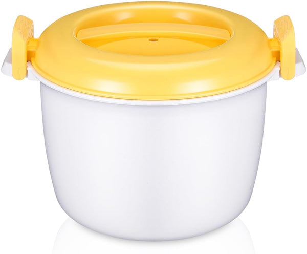 Microwave Rice Cooker Microwavable Rice Cooking Bowl Food Grade Container for Pasta Vegetables Oatmeal Soup Stews Portable 7.08 in round for Home Kitchen1