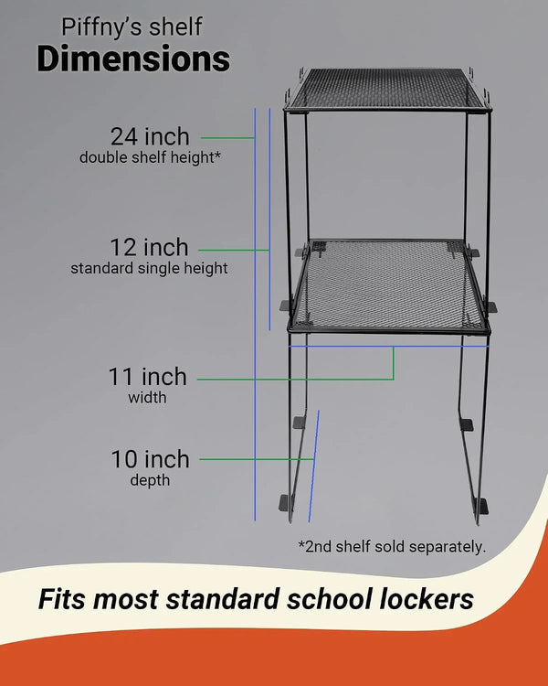 Versatile Metal Mesh Organizer Shelf, Stackable, for Standard Size School Lockers, Also for Gym and Work Lockers, or Even Kitchen Cabinets & under Sink Organization6