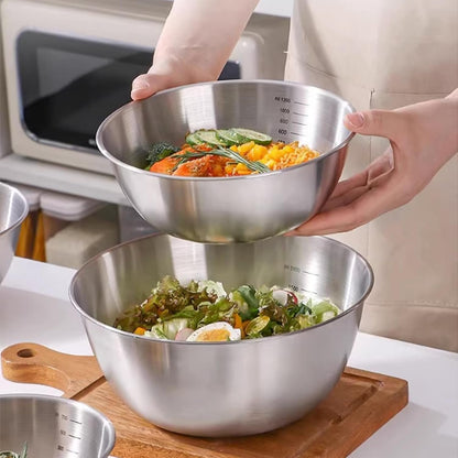 4 Pack Stainless Steel Mixing Bowl Set, Microwave and Dishwasher Safe,Ideal for Baking, Prepping, Cooking and Serving Food9