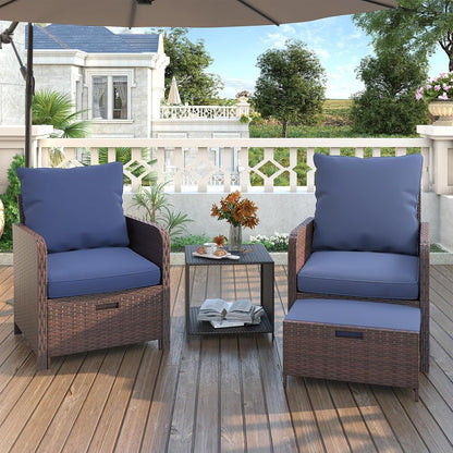 Balcony Furniture, Space-Saving Patio Chairs with Ottoman5