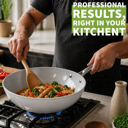 '- Ceraterra 12" Ceramic Nonstick Flat Bottom Wok/Stir-Fry Pan - PFOA, PTFE, PFAS Free, Dishwasher and Oven Safe, Made in Korea (12-In)2