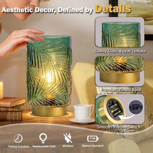 Battery Operated Lamp with Timer, Cordless Table Lamp Decorative6
