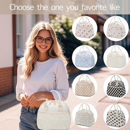 Lunch Box for Women, Insulated Lunch Bag Cute Corduroy Lunchbox9