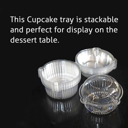 Cupcake Holders Individual,50 PC Cupcake Containers Disposable Clear Plastic Single Muffin Dome Holders Cases Individual Cupcake Boxes Bulk (White, 50 Pcs) | Clear Plastic Single Muffin Dome Holders Cases Individual Cupcake Boxes Bulk (White, 50 Pcs)5