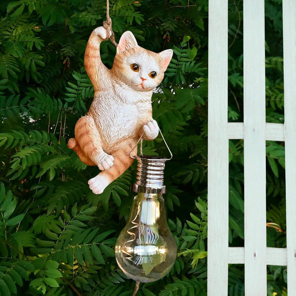 Cat Solar Light Garden Statue Hanging Outdoor Decor Small Tree Ornaments2