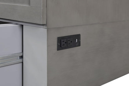 Palermo Murphy Cabinet Chest Bed with Charging Station 6 Inch, Queen (Silver Mist Grey)4