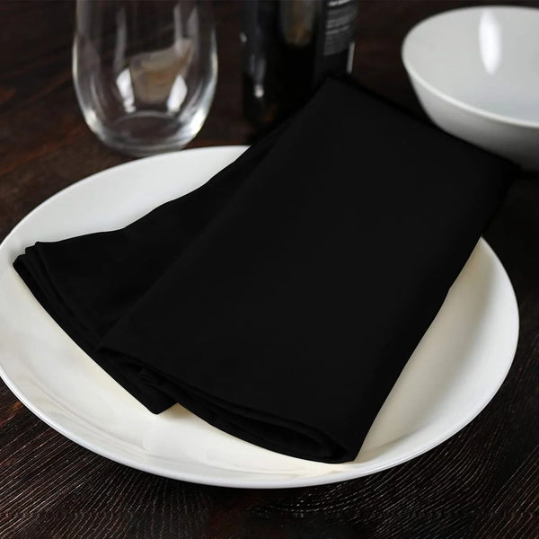 Black Cloth Napkins Bulk (Pack of 24) - 100% Polyester Dinner Linen Napkins Cloth Washable & Reusable - Durable with Hemmed Edges - Ideal for Parties and Weddings (17X17 Inches)2