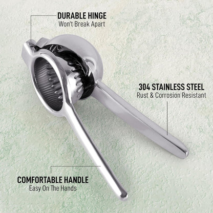 Lemon Squeezer Stainless Steel with Premium Quality Heavy Duty Solid Metal Squeezer Bowl - Large Manual Citrus Press Juicer and Lime Squeezer Stainless Steel - by4