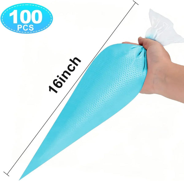 16 Inch Piping Bag Disposable, 100 Pcs Large Pastry Bags | Icing Frosting Bags for Cake, Cream Frosting and Cookie Decoration2