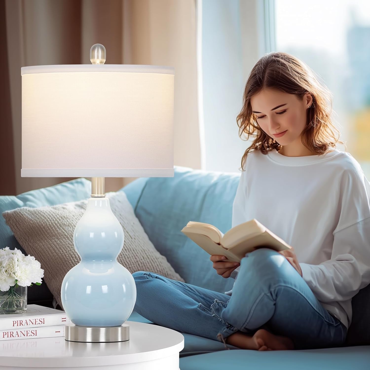 22-double-gourd-ceramic-table-lamps-set-of-2-blue-modern-bedside-lamps-for-living-room-contemporary-nightstand-desk-lamps-for-bedroom-end-table-home-office-study-room-decor2-led-bulbs-included