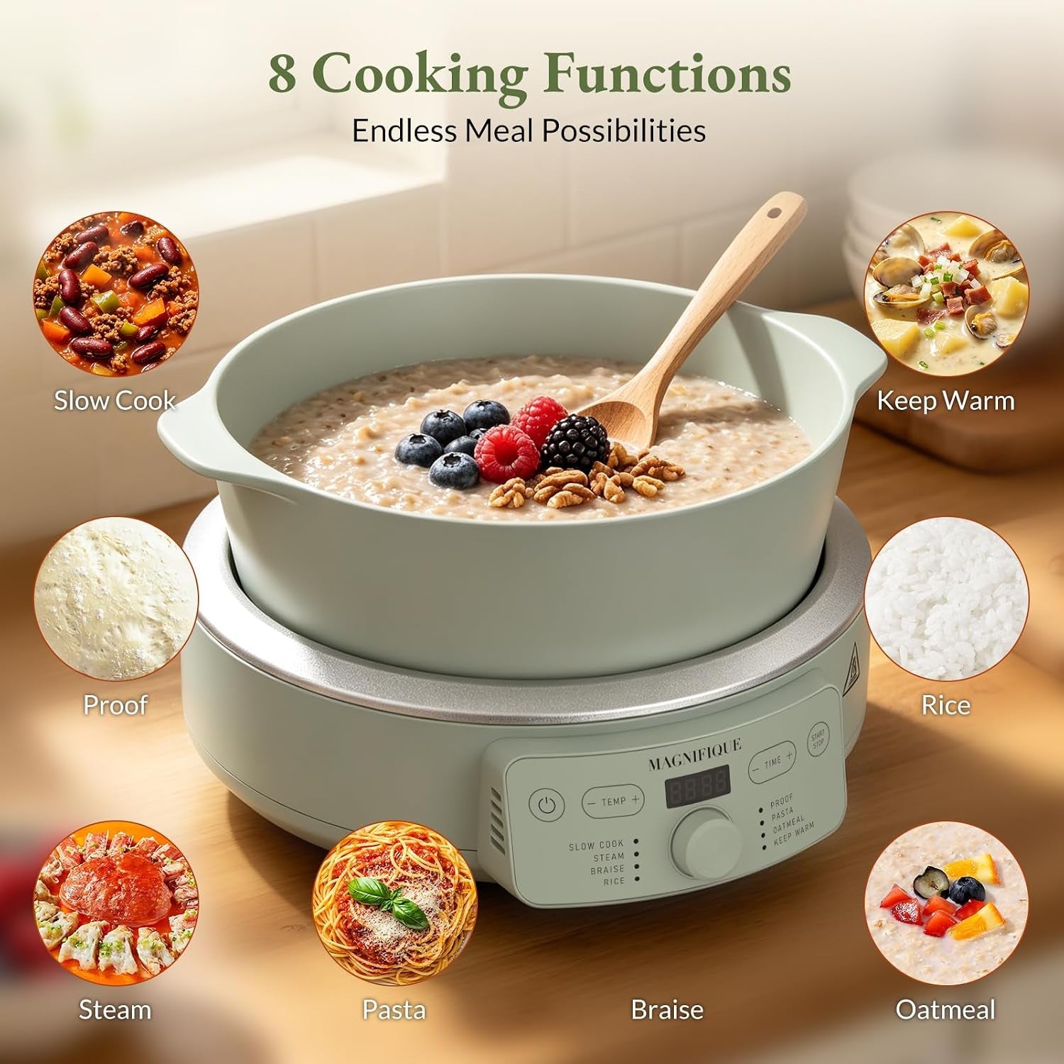 4-5-quart-slow-cooker-8-in-1-casserole-programmable-round-multi-cooker-non-toxic-clay-pot-slow-cooker-for-rice-pasta-steam-proof-oven-safe-pot-to-500-f-olive