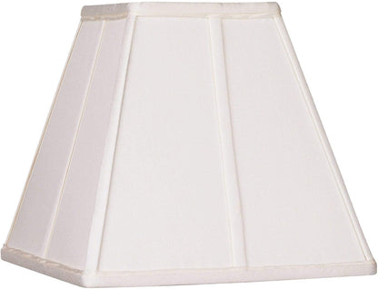 Pre-Assembled Nona Medium Ivory Square Tapered Shade 5.25X10X9 (Spider) | 5.25" Top X 10" Bottom X 9" High X 9" Slant Replacement for Table Lamps Classic Harp + Finial1