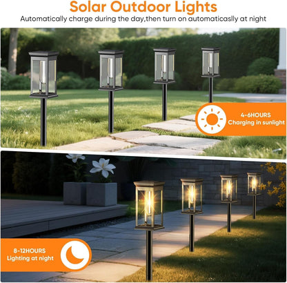 Solar Pathway Lights Outdoor Waterproof – 8 Pack Bright Solar Powered Garden Lights with Auto On/Off, IP65 LED Landscape Lighting for Walkway Patio Lawn Yard Decor4