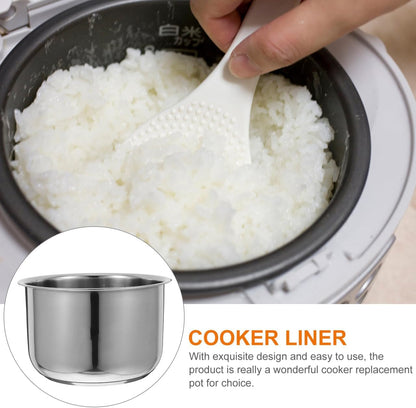 Rice Cooker Inner Pot 4-Cup Universal Liner with Measurement Scale | Stainless Steel for Cooking Rice Soup and Cakes Kitchen Accessory 7.78X4.72In 3L2