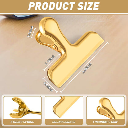 Chip Clips Bag Clips Gold Stainless Steel Clip for Food Storage5