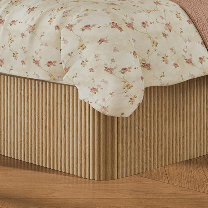 Fluted King Size Platform Bed Frame with Lift up Storage, Oak7