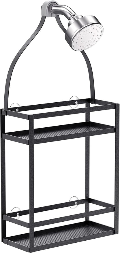 Shower Caddy, 10.4" X 4.5" X 22.04" Hanging Shower Caddy Organizer over Shower Head Big Capacity for Shampoo, Conditioner with Hooks for Razor/Sponge, Matte Black8