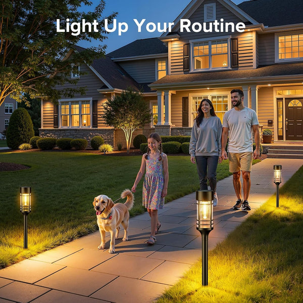 12 Pack Solar Pathway Lights Outdoor, Solar Lights Outdoor Waterproof IP65, Bright Solar Garden Lights Outdoor, Auto On/Off Outdoor Solar Lights for Yard Walkway Driveway Landscape Garden Decor8