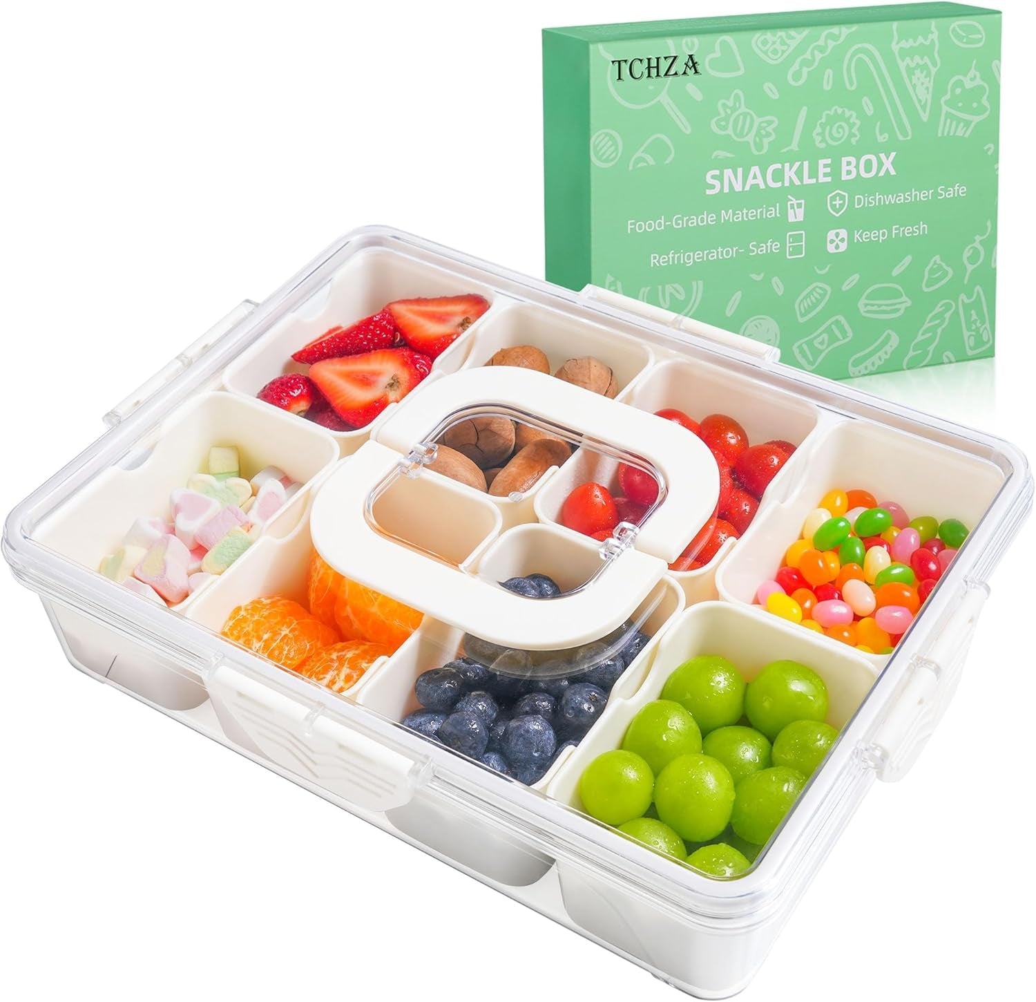 snackle-box-container-dishwasher-safe-divided-serving-tray-with-lid-handle-charcuterie-board-for-portable-snack-platters-clear-organizer-for-fruits-snacks-perfect-for-road-travel