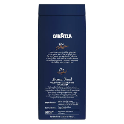 Lavazza House Blend Perfetto Ground Coffee 12Oz Bag, Medium Roast, Full-Bodied, Intensity 3/5, 100% Arabica, Ideal for Drip Brewers, (Pack of 1) - Package May Vary3