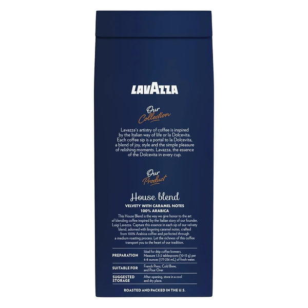 Lavazza House Blend Perfetto Ground Coffee 12Oz Bag, Medium Roast, Full-Bodied, Intensity 3/5, 100% Arabica, Ideal for Drip Brewers, (Pack of 1) - Package May Vary3