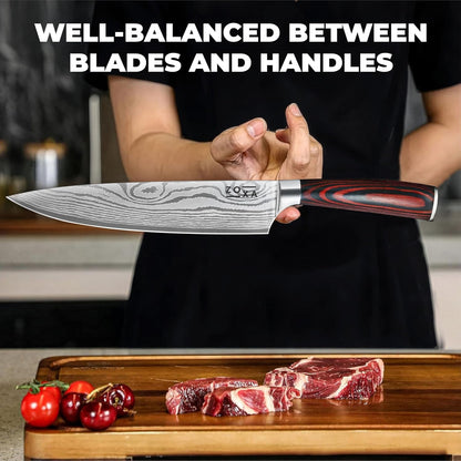 Kitchen Knife Set with Block, 17-Piece Stainless Steel Knife Set, Kitchen Knives Including Chef Knife, Steak Knives, Honing Rod and Kitchen Scissors, Knife Block Set7