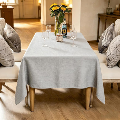 Gray Tablecloth Rectangle 55X71 Inch Waterproof Wipeable3