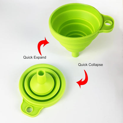 Foldable Silicone Funnel Set (4 Pack) – Collapsible Small & Large Funnels for Kitchen, Water Bottles & Liquid Transfer – Food Grade7