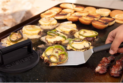 Smash Burger Press, Cast Iron, 6.5" round Burger Smasher | Hamburger Press with round Flat Edge for Crispy Carmelization, the Go-To Grill Press for Indoor and Outdoor Cooking, CISB-1118