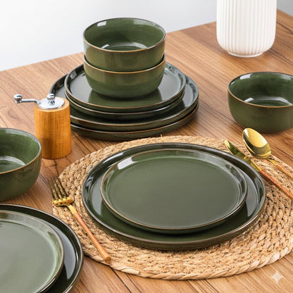 Stoneware Dinnerware Sets for 8, 24 Piece Plates and Bowls Sets6