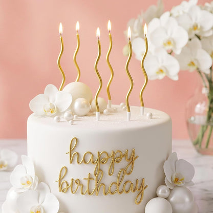 48-Count Gold Spiral Long Thin Metallic Birthday Candles, Cake Candles, Birthday Parties, Wedding Decorations, Party Candles4