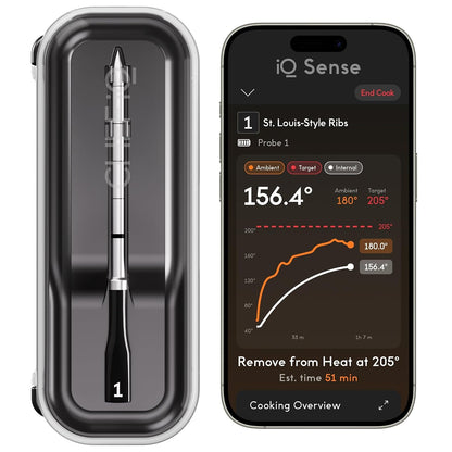 CHEF Iq Sense | Smart Wireless Meat Thermometer | Ultra-Thin Probe | Wifi Unlimited Range | 1000°F Heat Safe | 5 Sensors | BBQ, Grill, Oven, Smoker, Air Fryer | Gen31