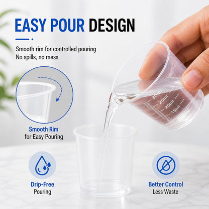 10Pcs 30Ml Plastic Liquid Measuring Cups Transparent Clear Plastic Graduated Kitchen Cooking Medicine Measure Tool6