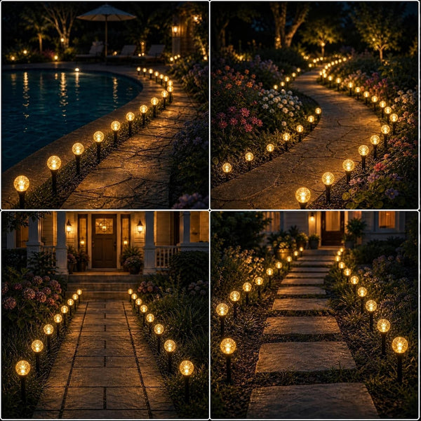 Solar Garden Lights Outdoor, 60 Leds 43FT Solar Pathway Lights6