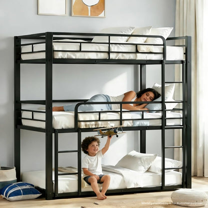Triple Bunk Bed, Twin over Twin over Twin Heavy Duty Metal3