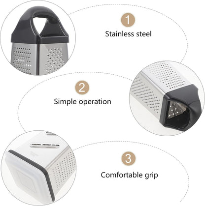 Multifunctional 4-Sided Stainless Steel Vegetable Grater Slicer Cutter Kitchen Tool for Grating Shredding and Slicing – Sturdy Handheld Kitchen Supplies for Food Preparation9