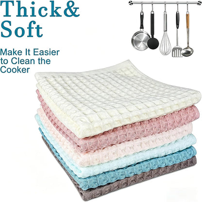 Kitchen Towels Set 6 Pack, 100% Cotton Waffle Weave Dish Cloths & Dish Towels, 13X13 Inch Hand Towels for Kitchen, Absorbent Quick-Drying Dish Rags for Washing Dishes, 6 Colors4