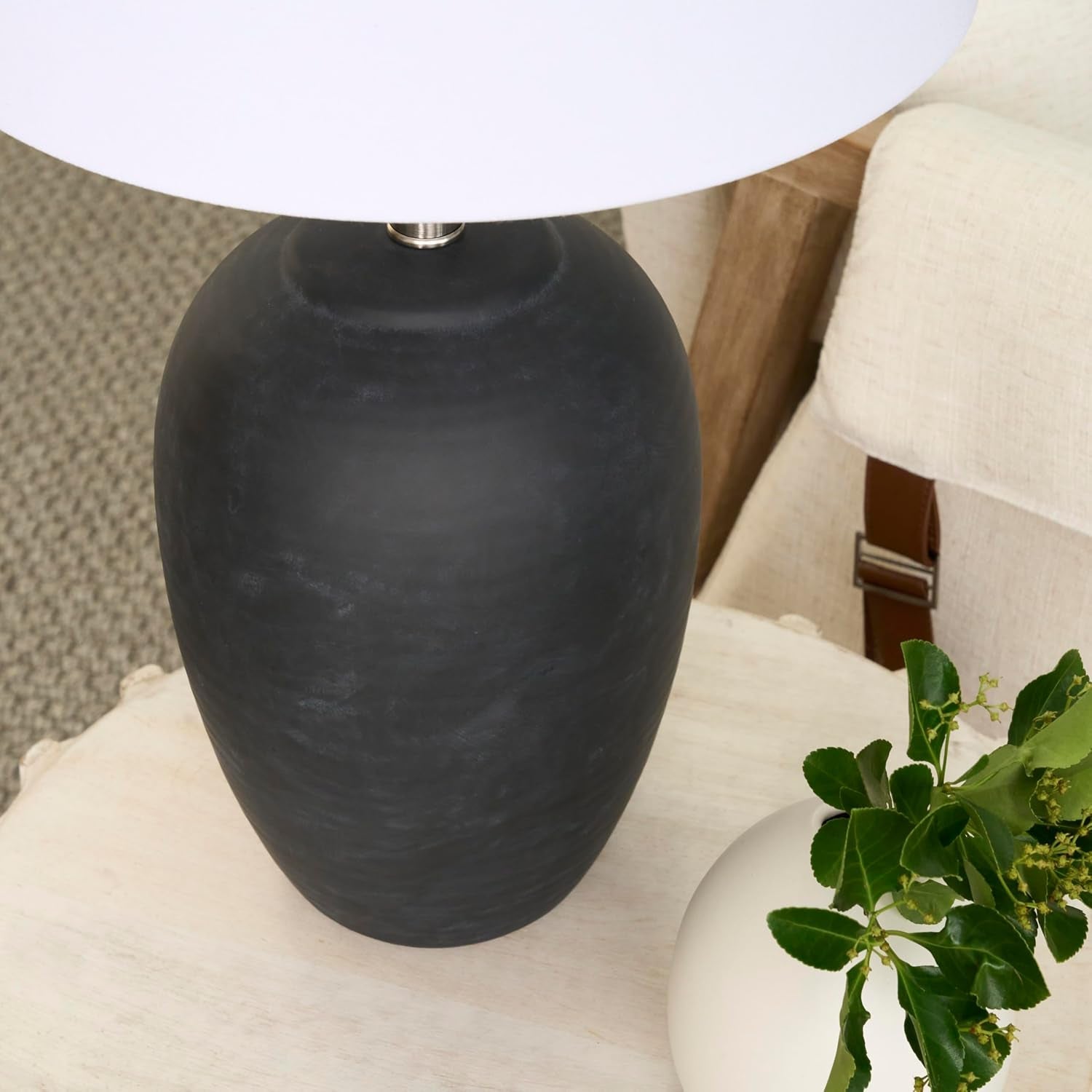 home-23-black-vintage-distressed-ceramic-pot-table-lamp-for-bedroom-living-room-end-table-with-white-tapered-drum-shade