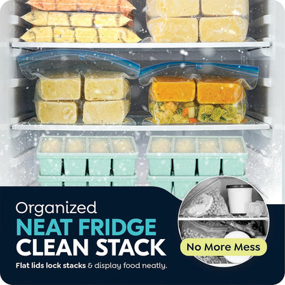 Silicone Freezer Trays with Lids, 1-Cup Soup Container Style Ice Cube Trays for Freezer - Leakproof, Dishwasher,Oven Safe, Stackable, Ideal for Frozen Broth, Leftovers & Meal Prep, BPA Free 2 Pack6