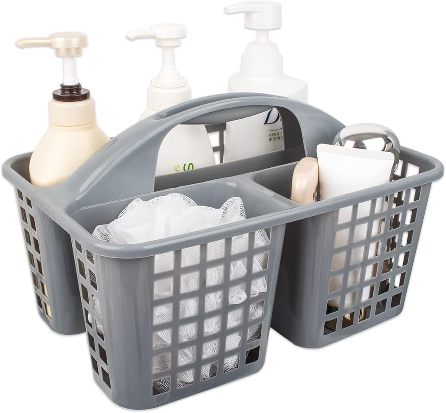 portable-shower-caddy-basket-plastic-storage-basket-with-compartments-grey